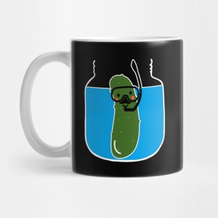 Funny Pickle Diving In A Pickle Jar Mug